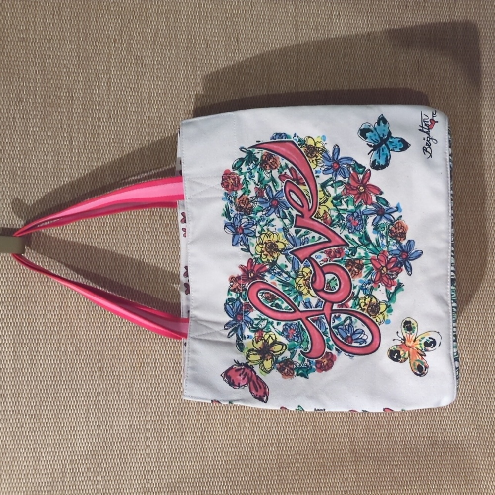 Brighton White and Pink Floral Tote Bag